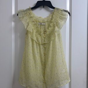 Old Navy Yellow Floral Blouse